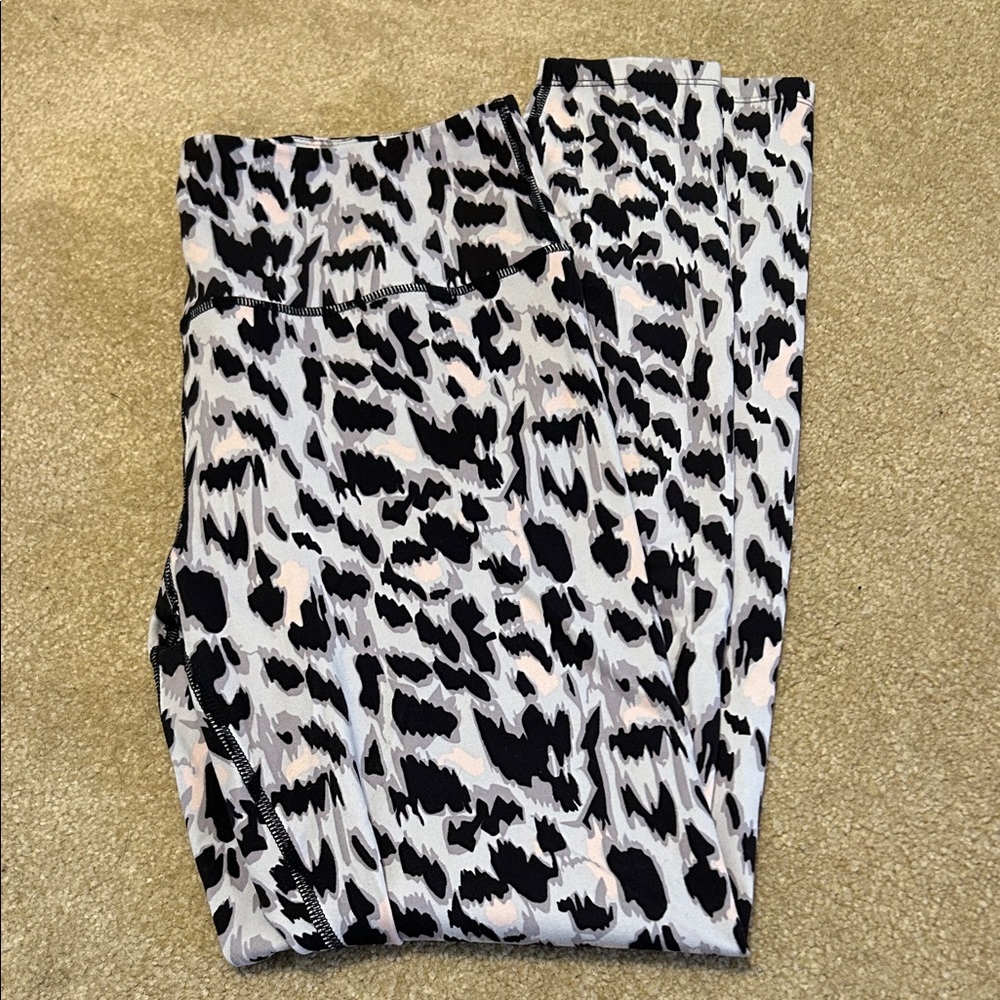 Varley Black and Grey Animal Print Leggings
